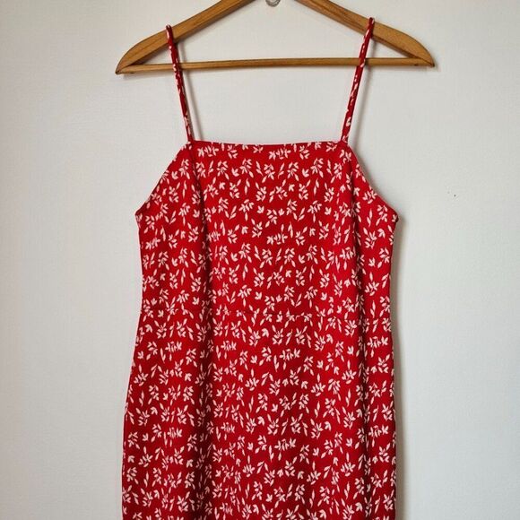 NEVER WORN ZARA RED TANK MIDI DRESS SIZE L - Picture 5 of 12